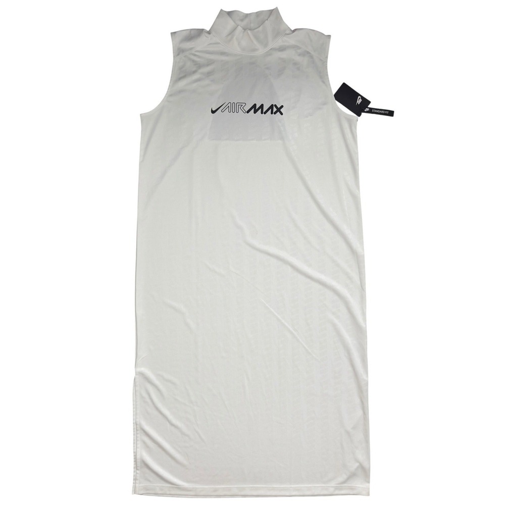 HTF Nike Sportswear Air Max Maxi Dress White Mock Neck Womens Size XL